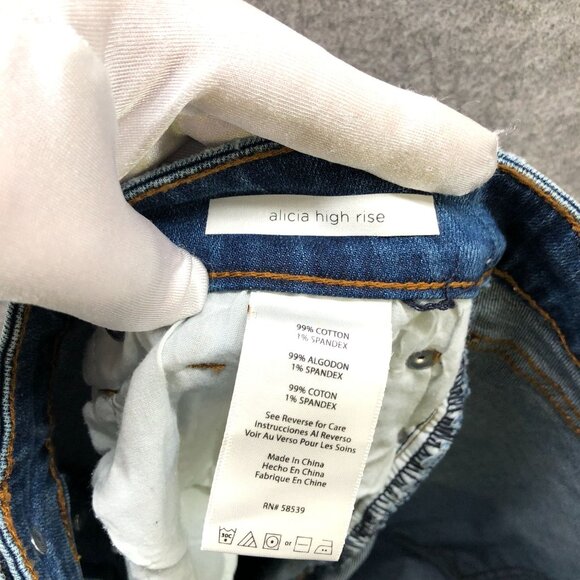 STS Blue Alicia High Rise Jeans Womens 32 Blue Exposed Button Fly Ankle - Picture 9 of 9